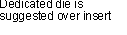 Text Box: Dedicated die is suggested over insert
